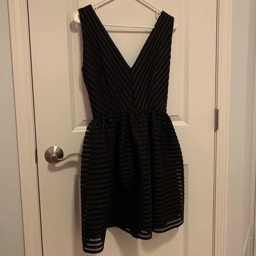 Black V-cut dress